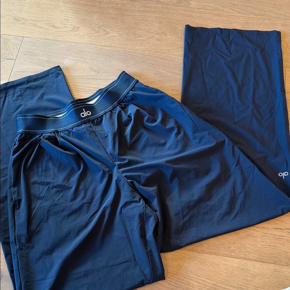 Alo Navy Blue Suit Up Trousers